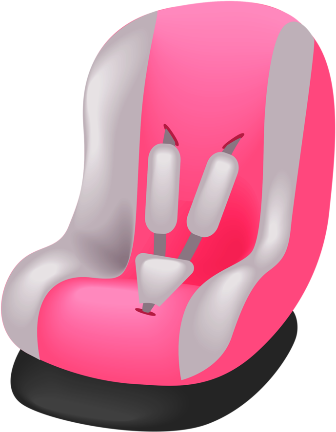 Pink Child Car Seat Illustration PNG Image