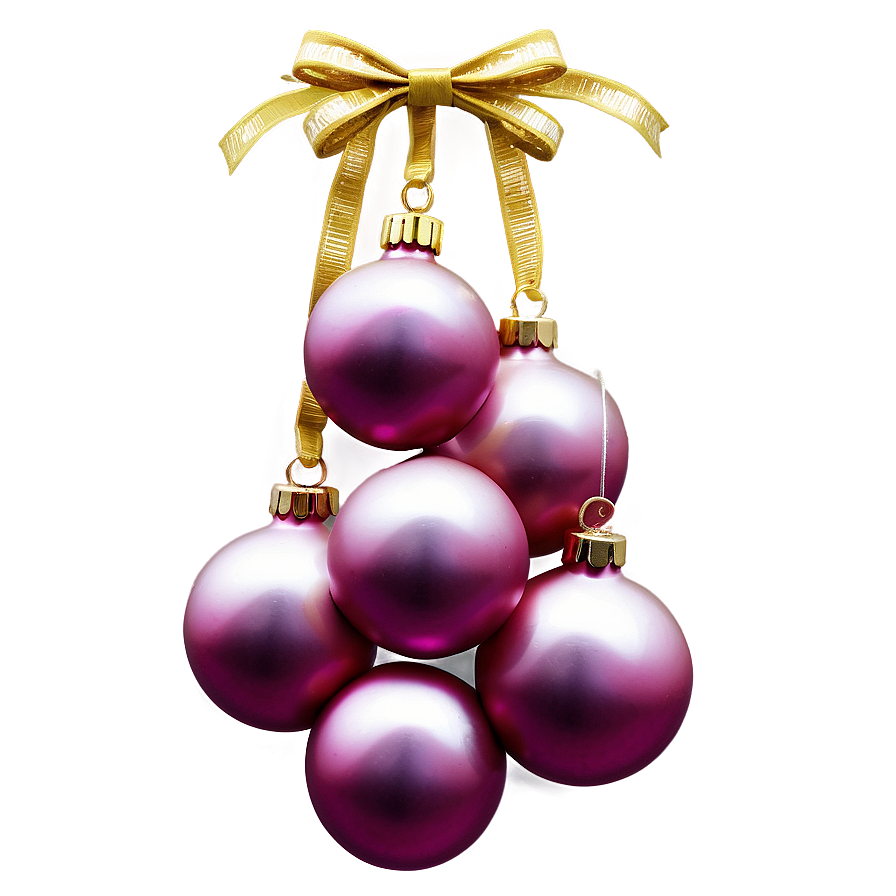 Pink Christmas Ornaments Png Vwv20 PNG Image