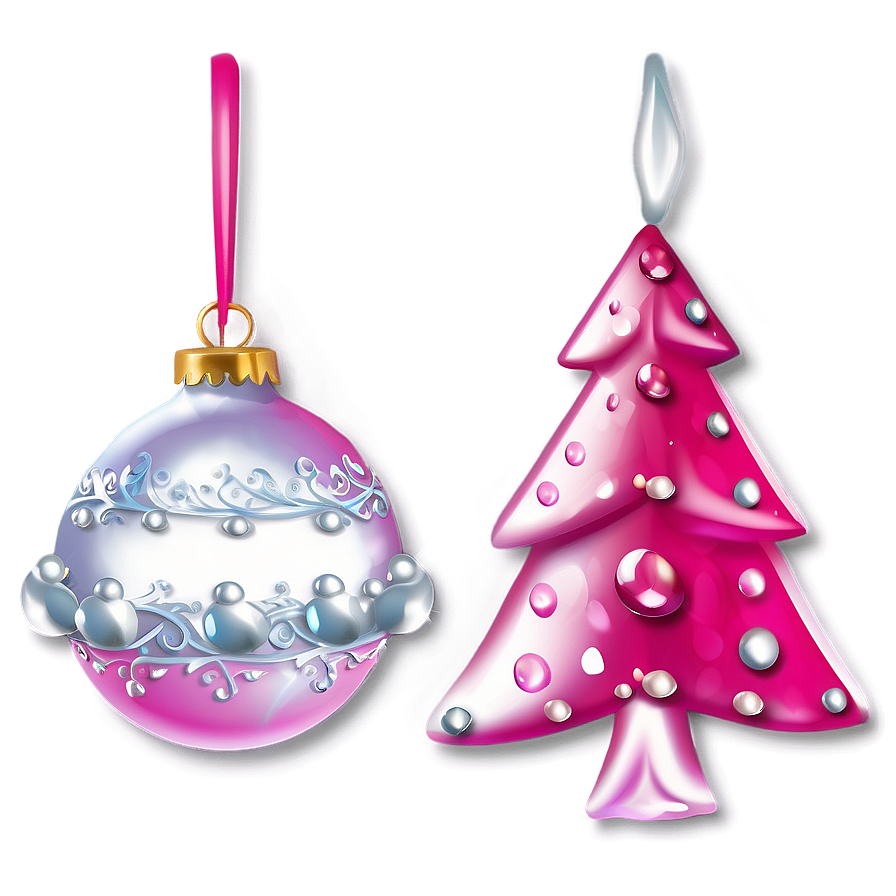 Pink Christmas Tree B PNG Image