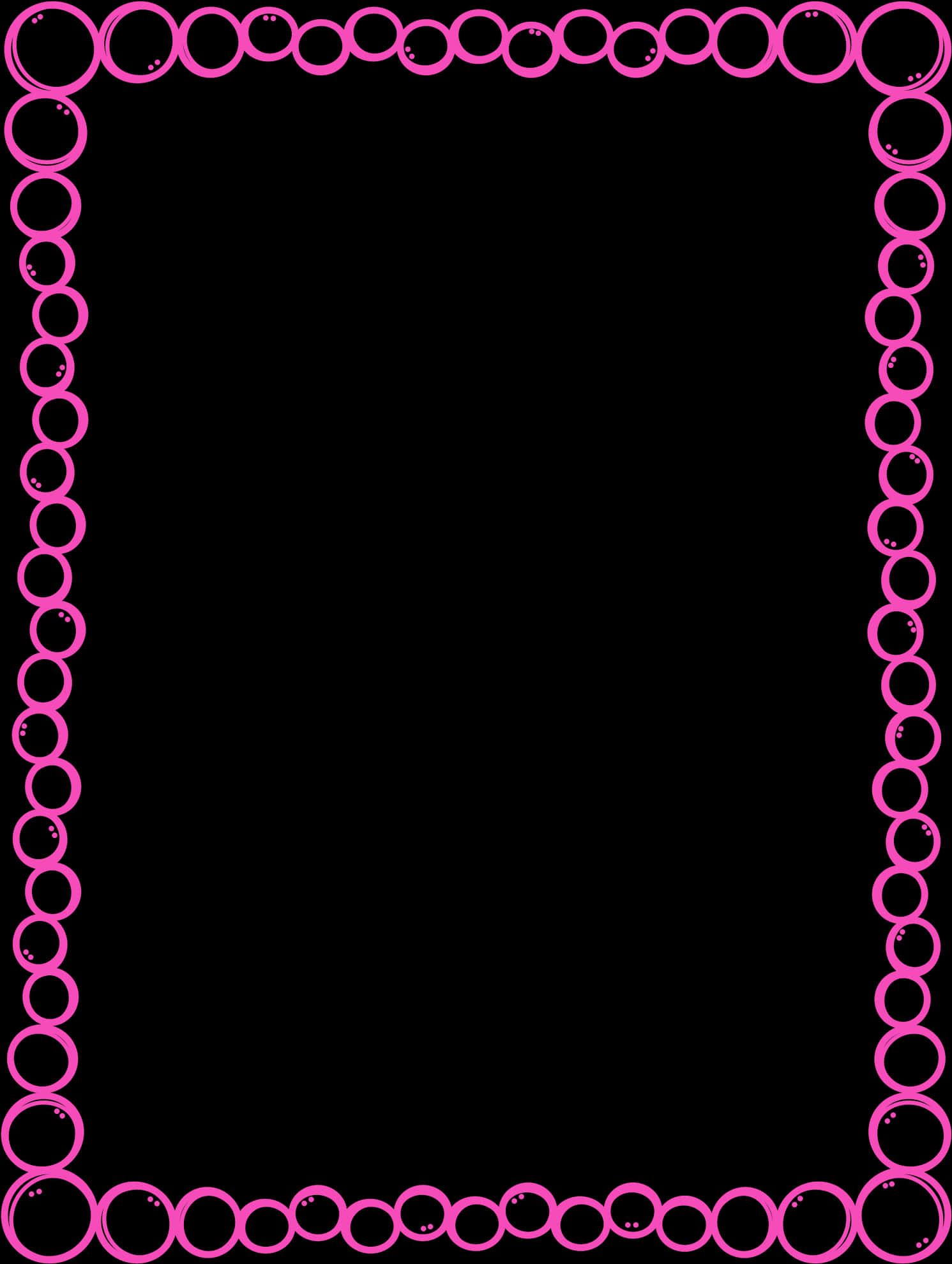 Pink Circle Page Border Design PNG Image