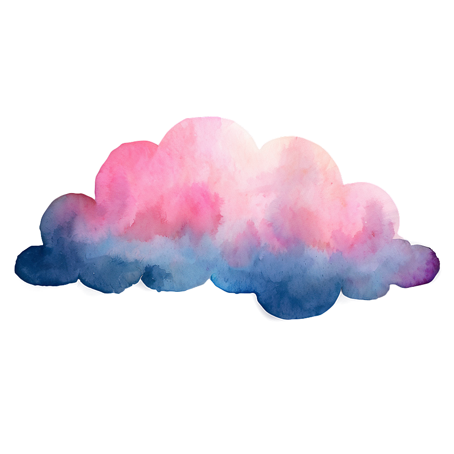 Pink Cloud Watercolor Texture Png 06252024 PNG Image