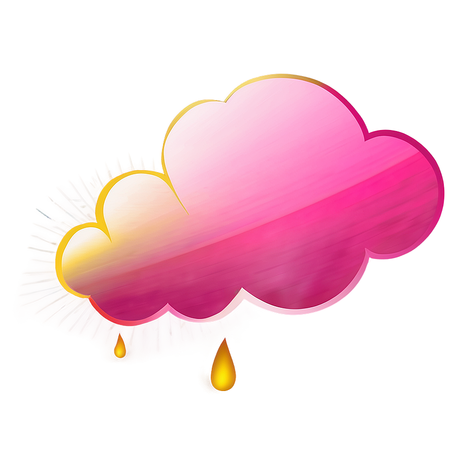 Pink Cloud With Golden Sunset Png 45 PNG Image