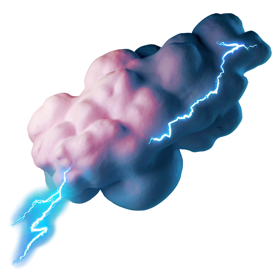 Pink Cloud With Lightning Png Msw PNG Image