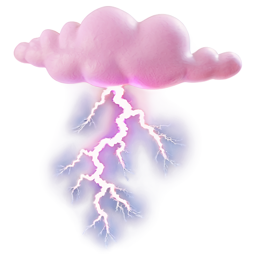 Pink Cloud With Lightning Png Voy PNG Image