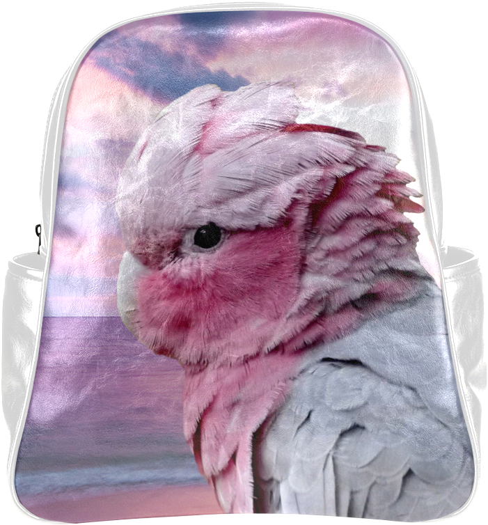 Pink Cockatoo Backpack Design PNG Image