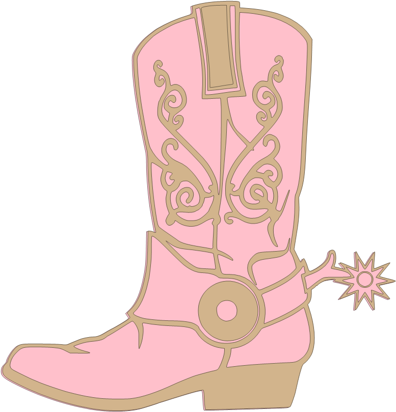 Pink Cowboy Boot Illustration PNG Image