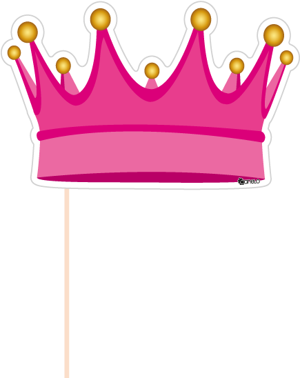 Pink Crown Prop Photobooth PNG Image