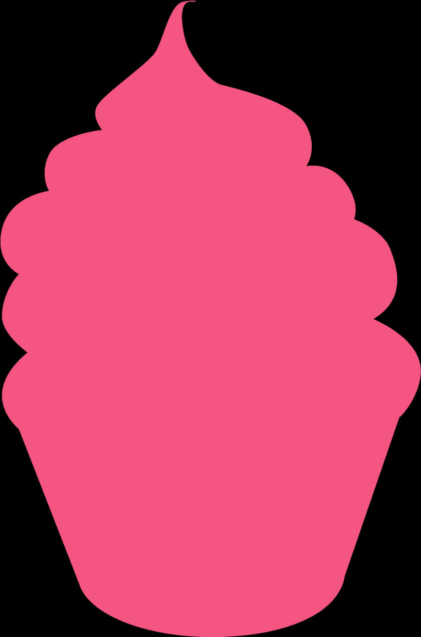 Pink Cupcake Silhouette PNG Image