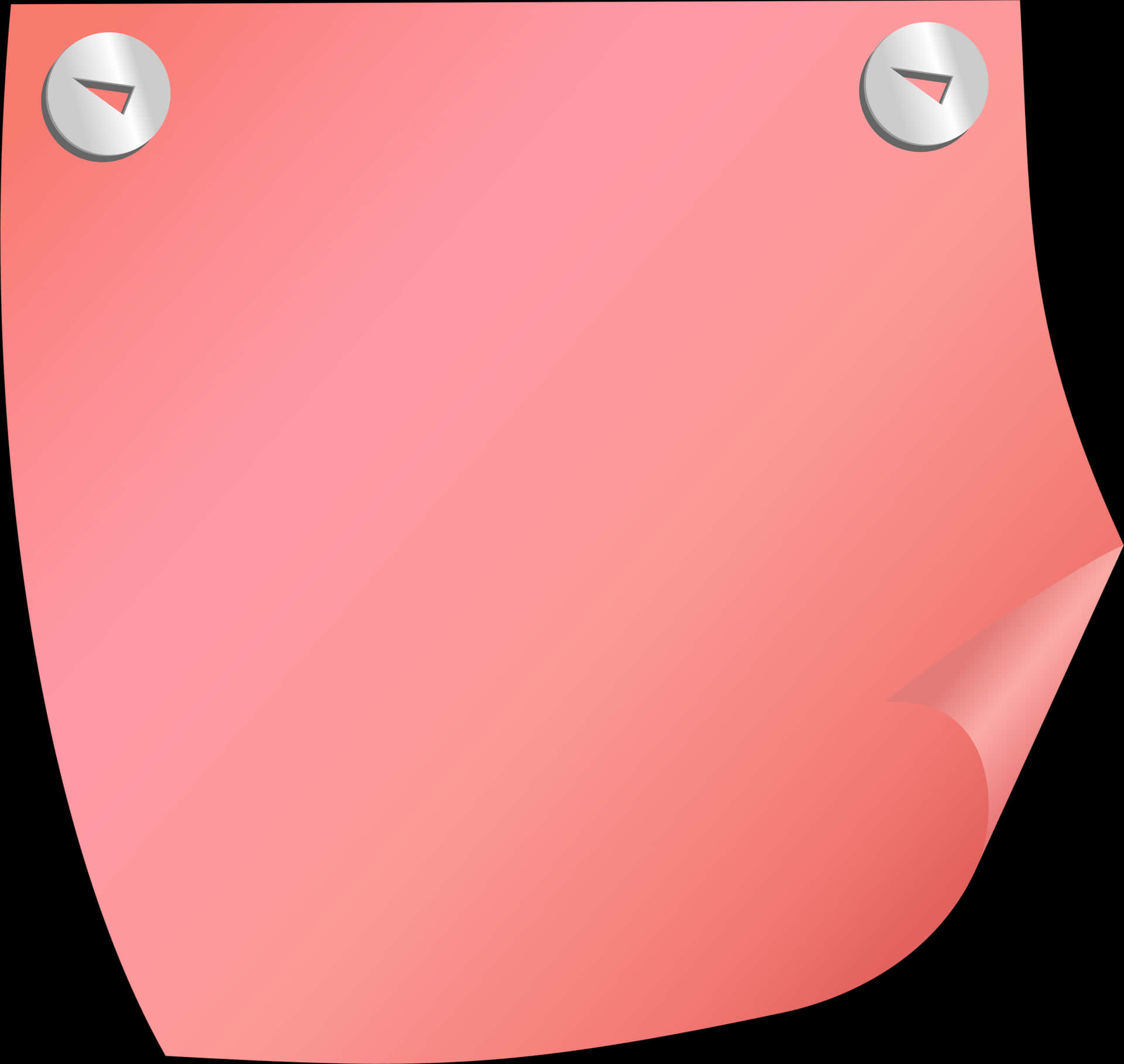 Pink Curled Corner Sticky Note PNG Image