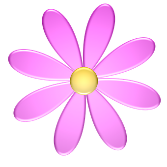 Pink Daisy Illustration PNG Image