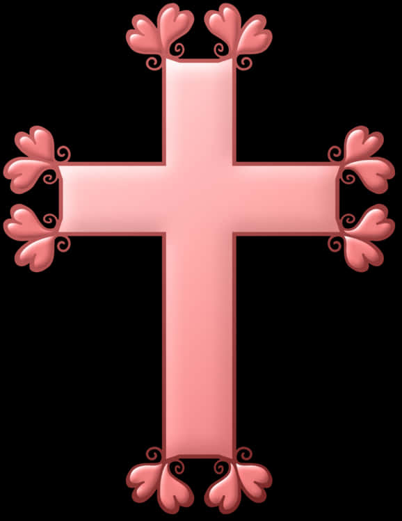 Pink Decorative Cross PNG Image