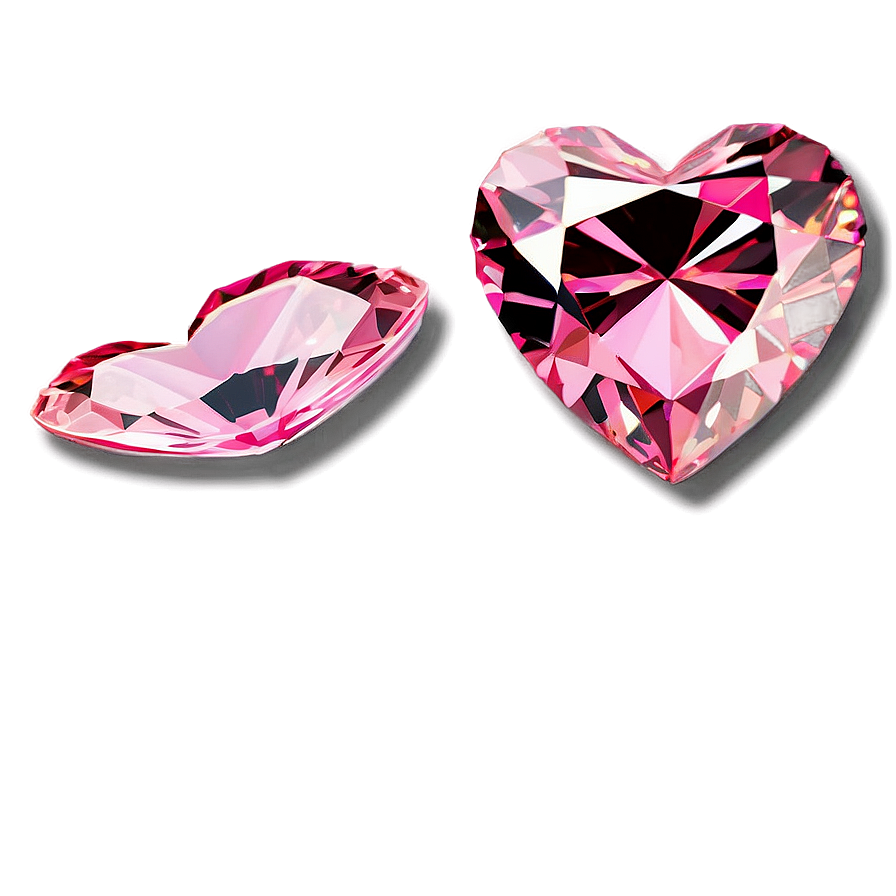 Pink Diamond Heart Splendor Png Pwy PNG Image