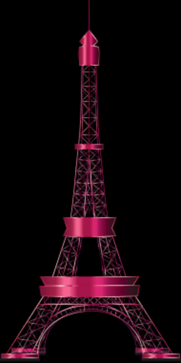 Pink Eiffel Tower Graphic PNG Image