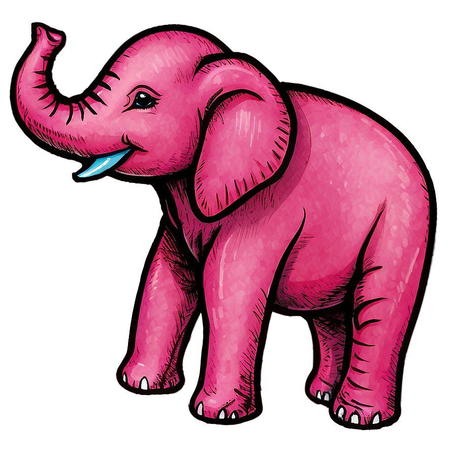 Pink Elephant And Rainbow Png Hdg PNG Image