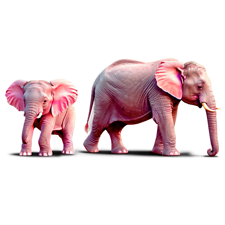 Pink Elephant Family Png Xuy29 PNG Image