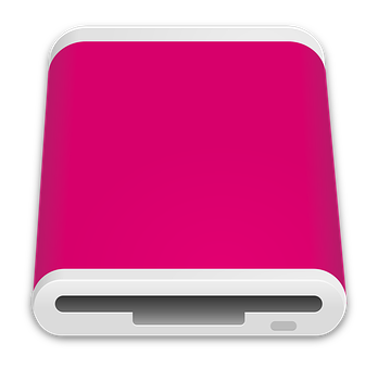 Pink External Hard Drive Icon PNG Image