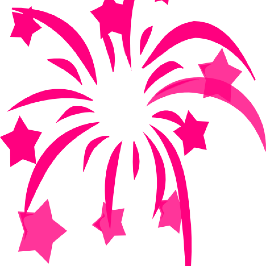 Pink Fireworks Clipart Graphic PNG Image