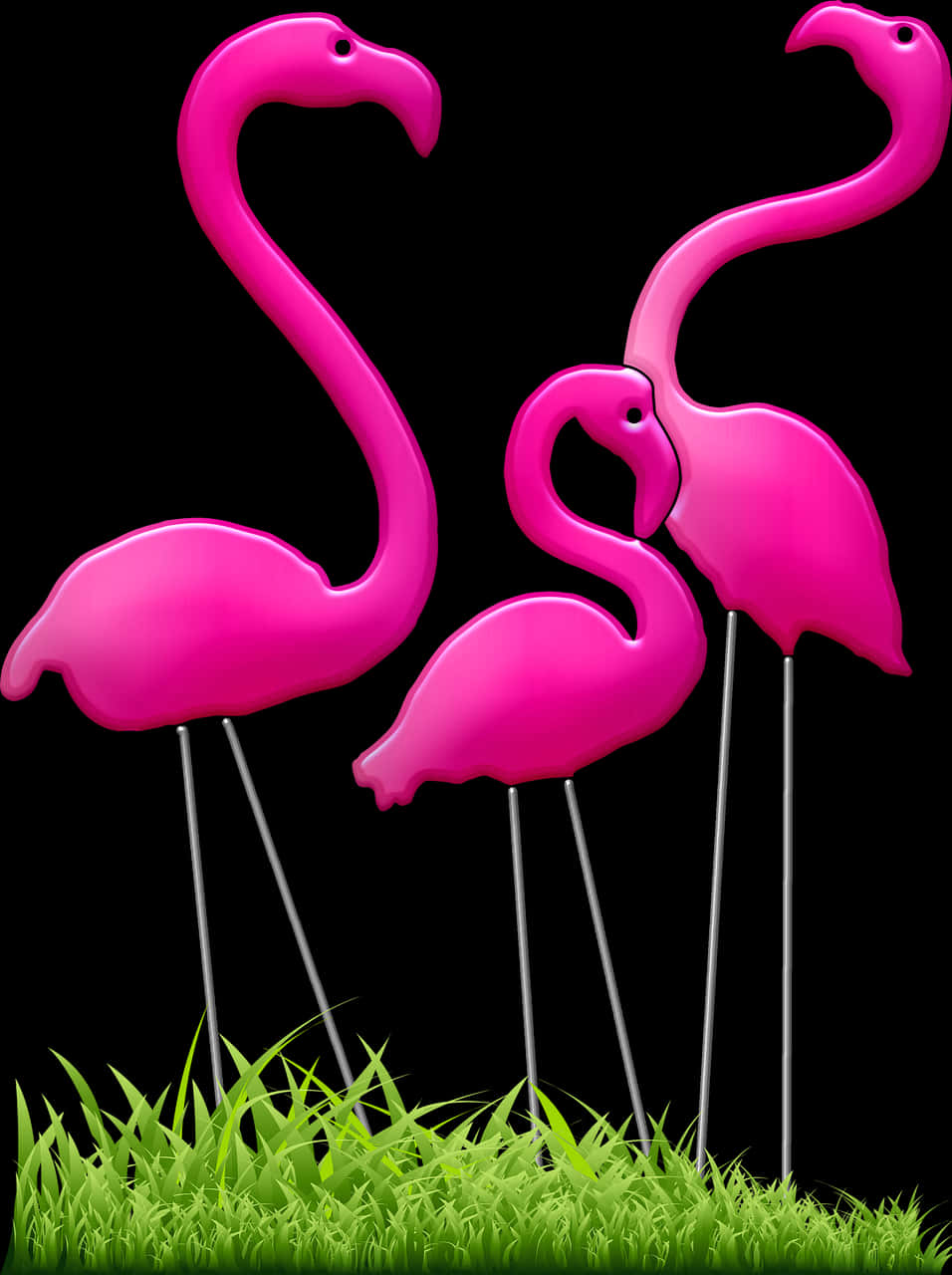 Pink Flamingo Lawn Ornaments PNG Image