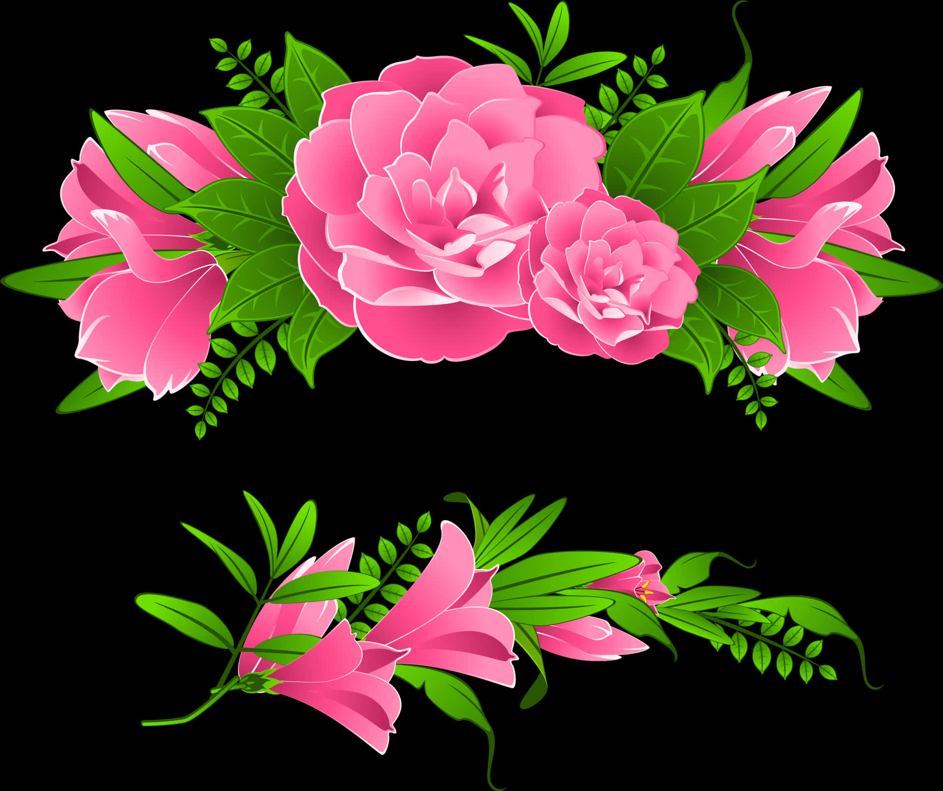 Pink_ Floral_ Arrangement_ Vector PNG Image