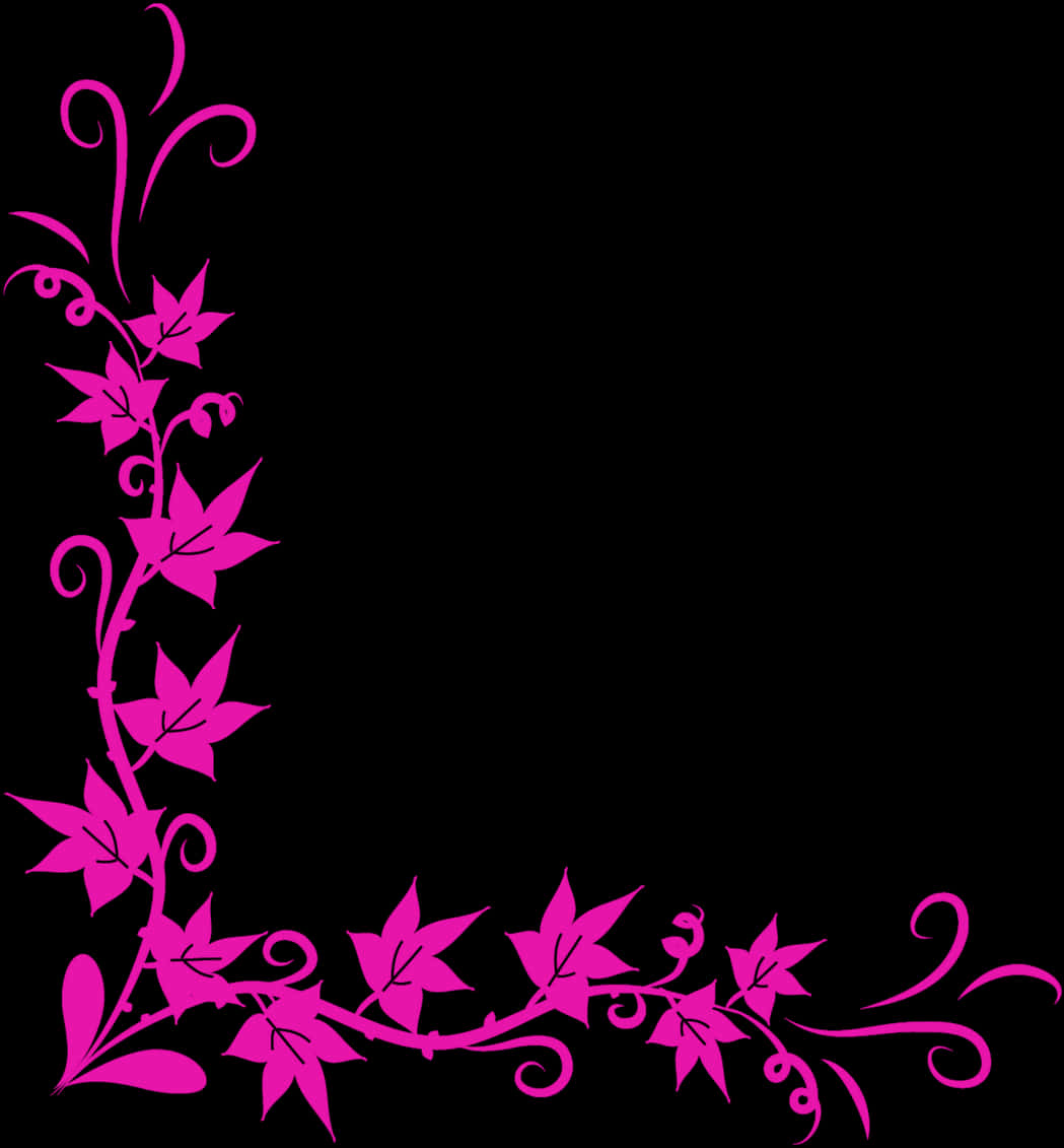 Pink_ Floral_ Border_ Design PNG Image