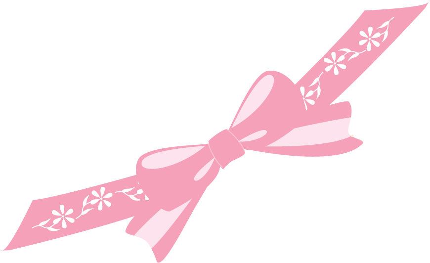 Pink Floral Bow Graphic PNG Image