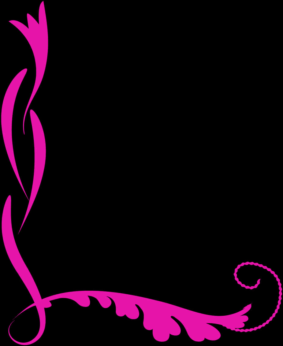 Pink Floral Corner Design PNG Image