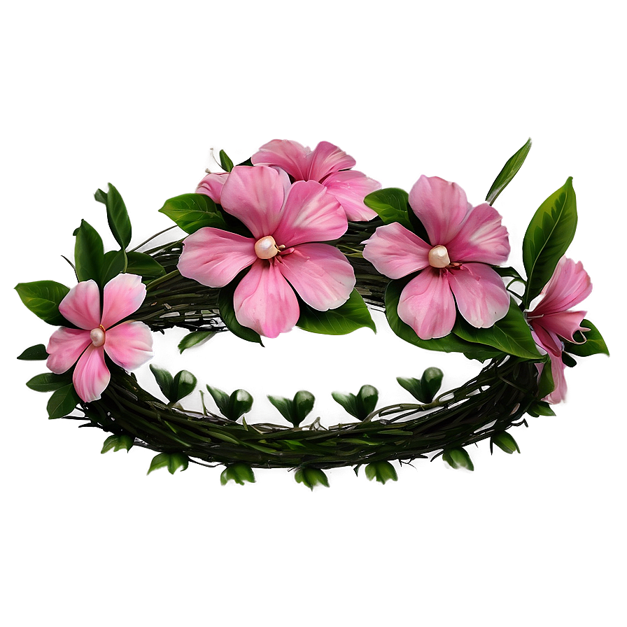 Pink Floral Crown Png Bat PNG Image