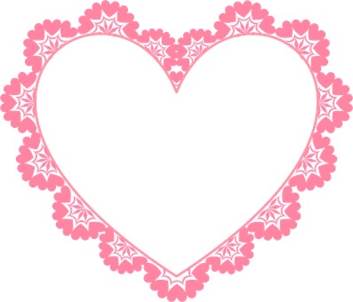 Pink Floral Heart Frame PNG Image