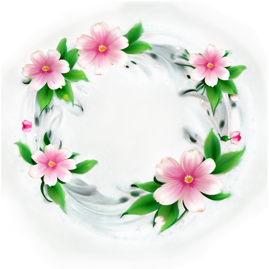 Pink Floral Swirl Png Qxp88 PNG Image