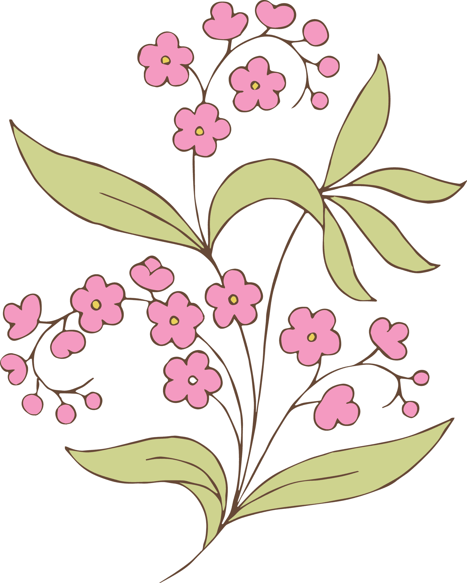 Pink Floral Vector Art PNG Image