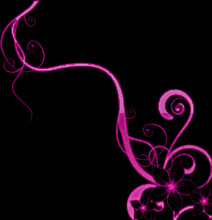 Pink_ Floral_ Vine_ Graphic PNG Image