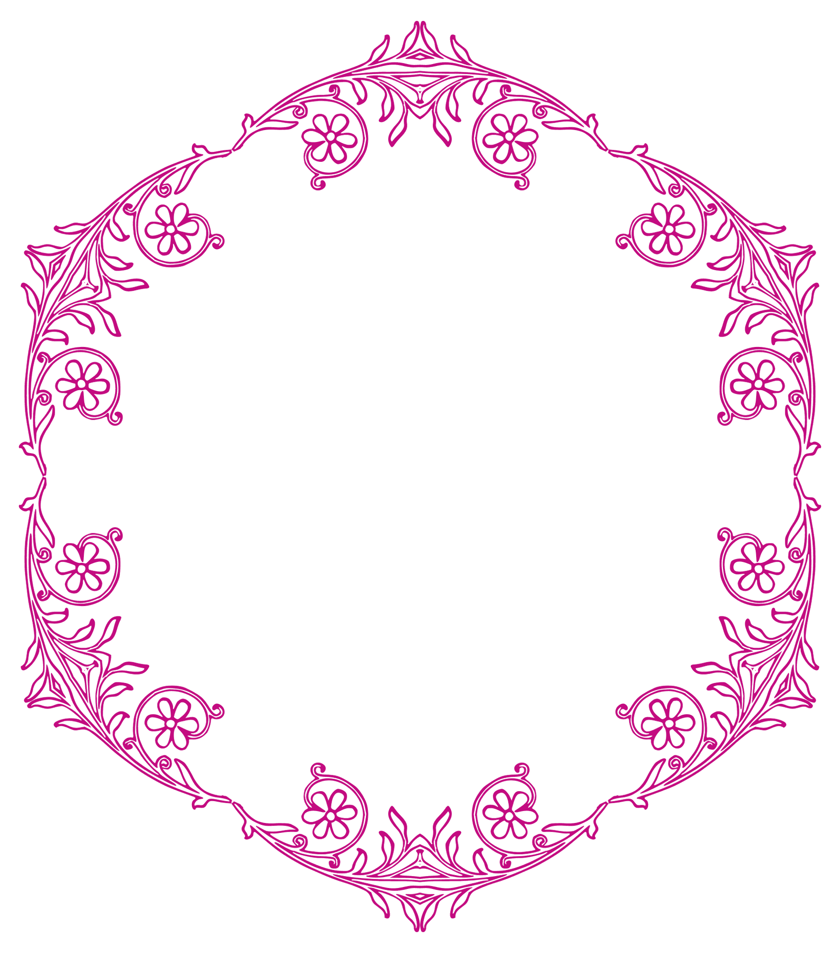 Pink Floral Wreath Vector PNG Image