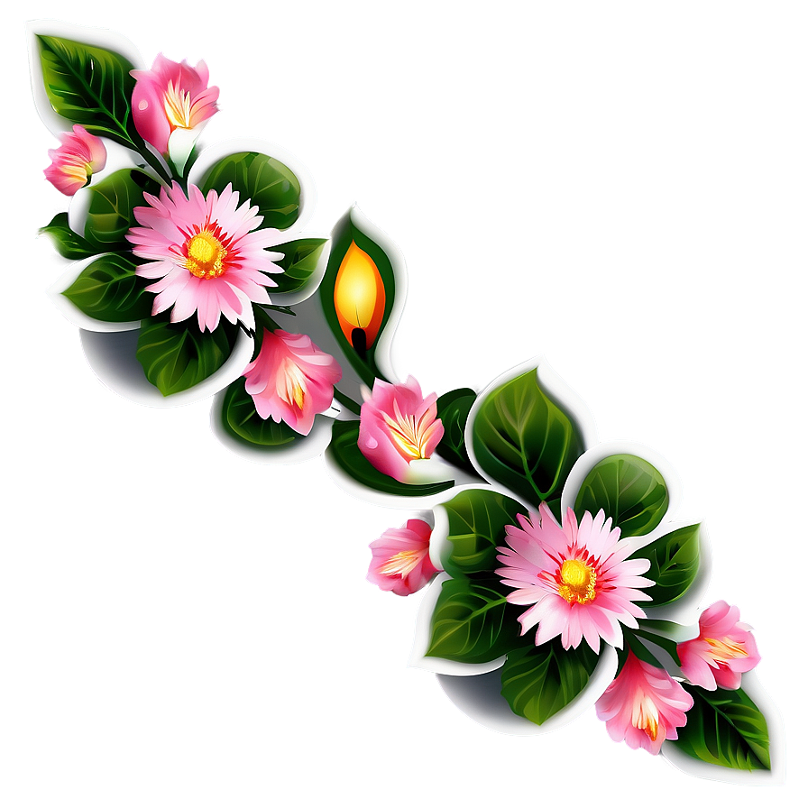 Pink Flower Border Png Wvf PNG Image