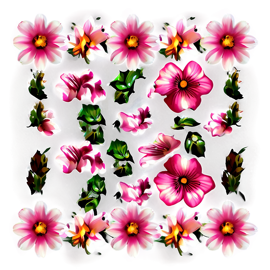 Pink Flower Pattern Png Kjy13 PNG Image