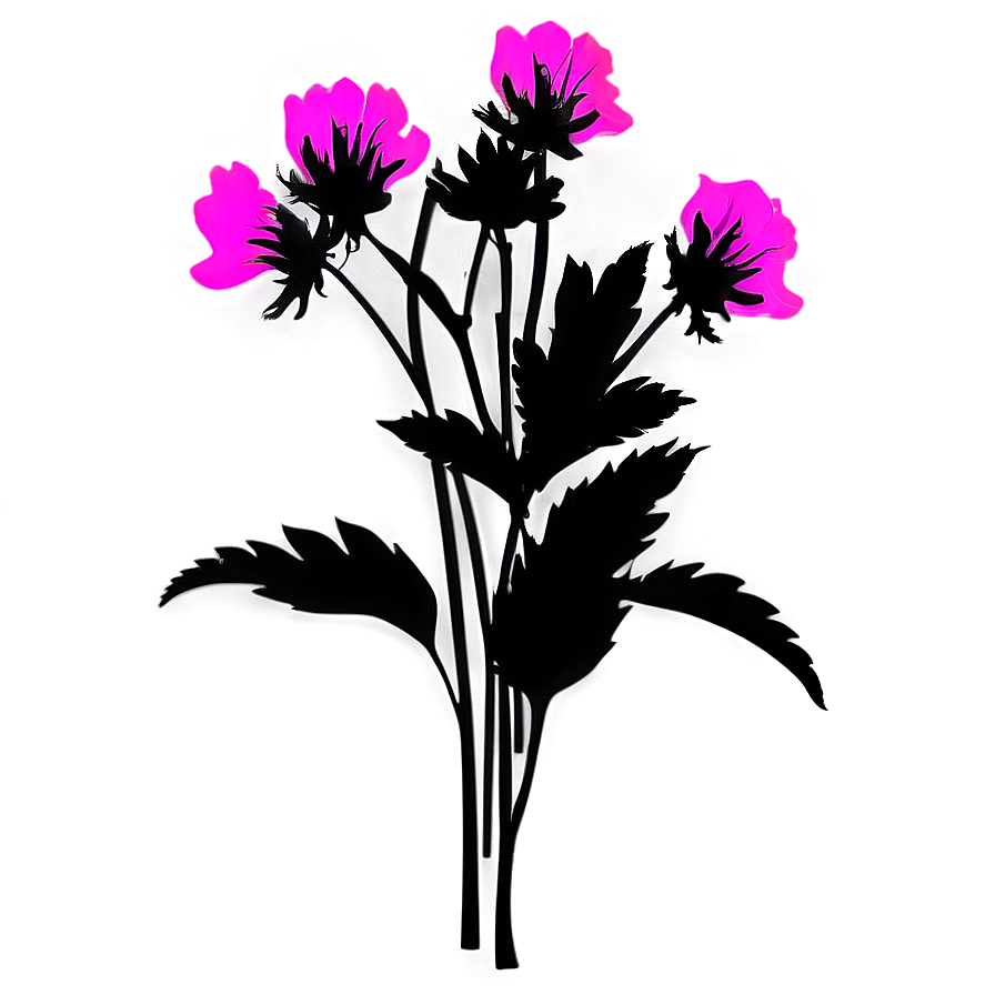 Pink Flower Silhouette Png Tjj PNG Image