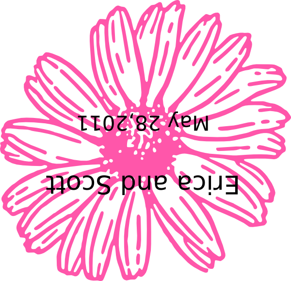 Pink Flower Sketch Inverted Colors PNG Image