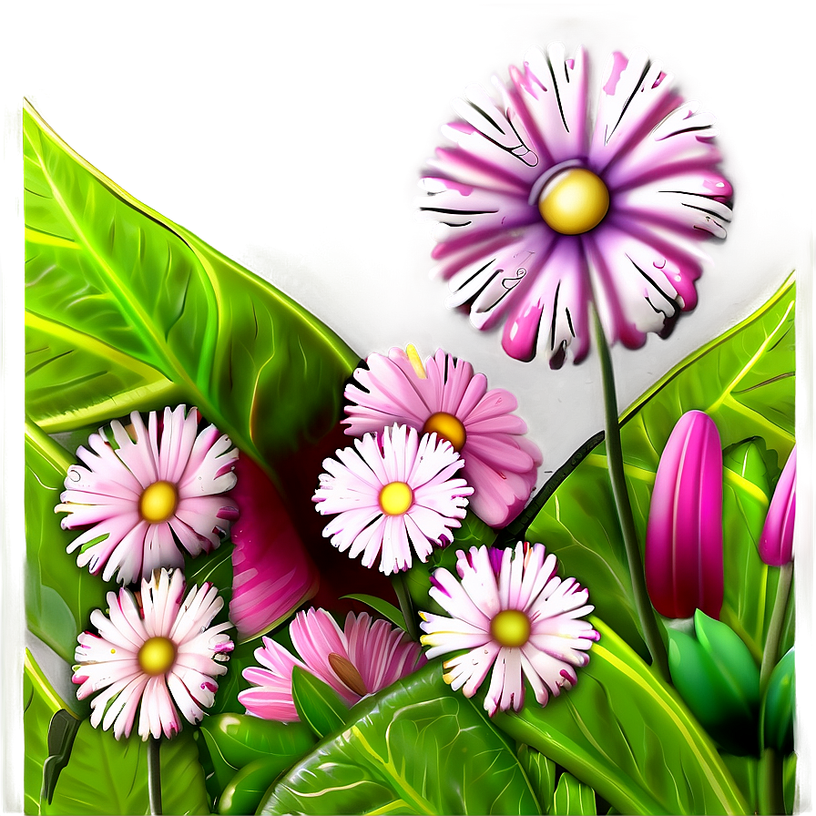 Pink Flowers Field Png 78 PNG Image