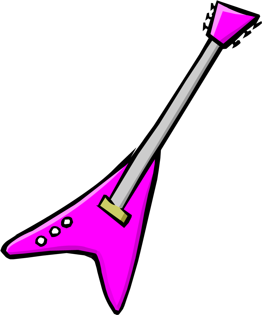 Pink Flying V Electric Guitar Illustration PNG Image