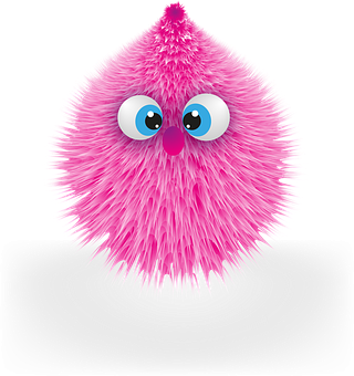 Pink_ Furry_ Creature_ Illustration PNG Image