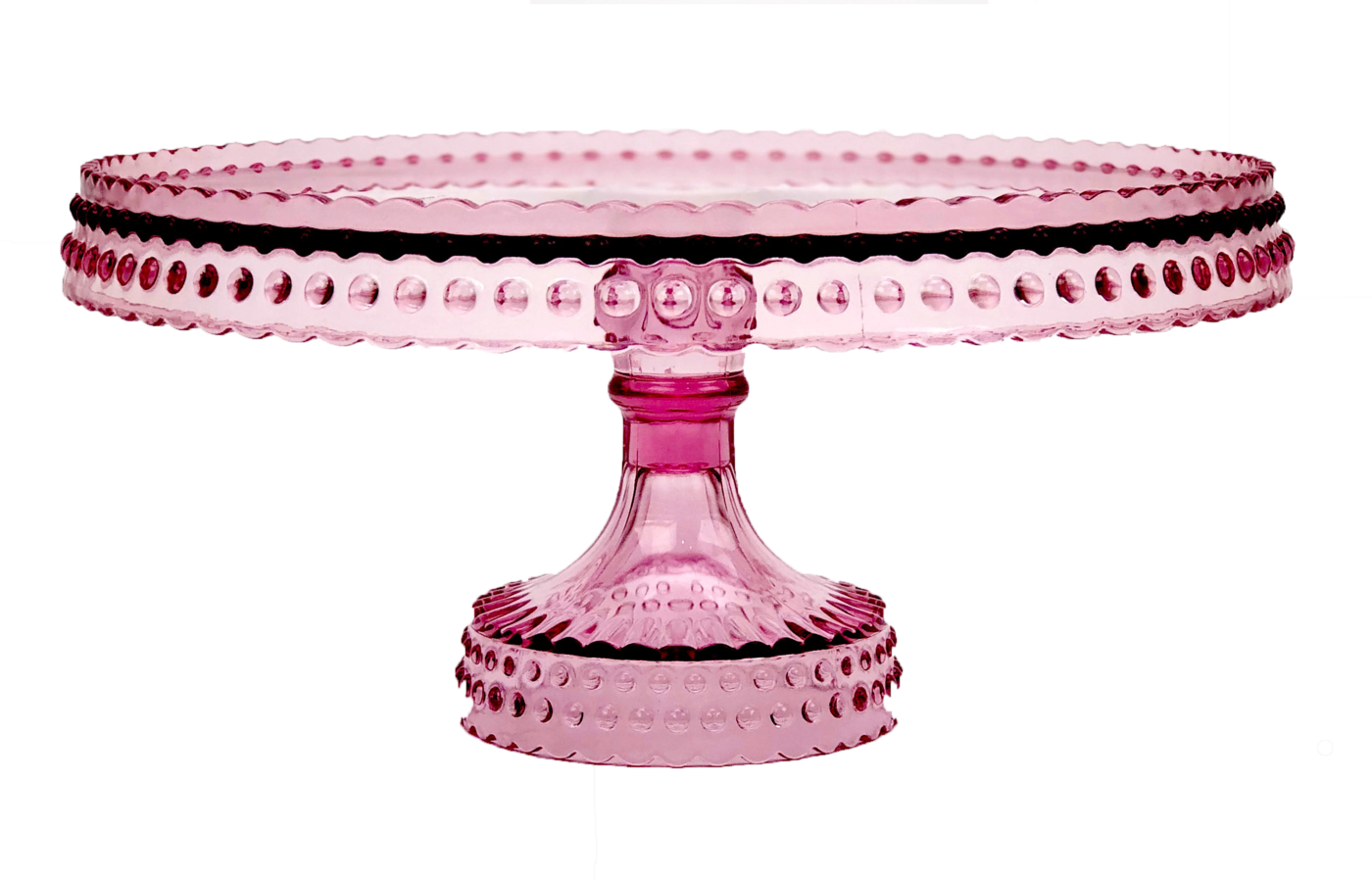 Pink Glass Cake Stand PNG Image