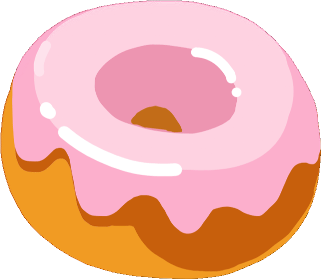 Pink Glazed Doughnut Illustration.png PNG Image