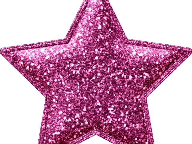 Pink Glitter Star Shape PNG Image