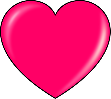 Pink Glossy Heart Graphic PNG Image