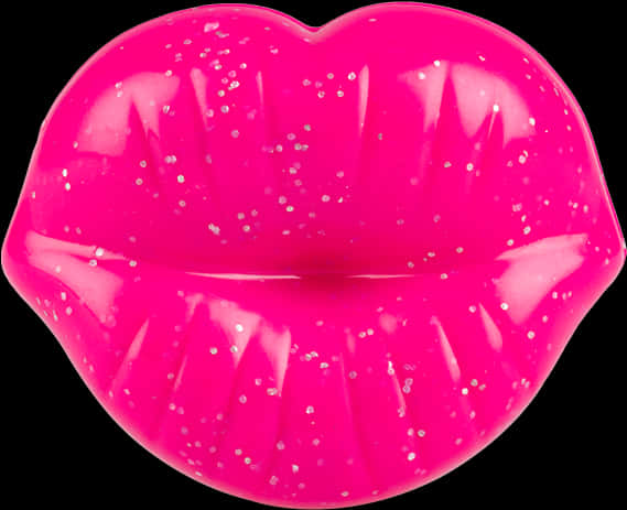 Pink Glossy Lips Artwork PNG Image