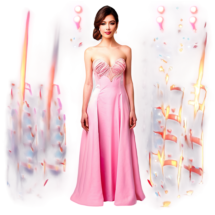 Pink Gown Dress Png Fup PNG Image