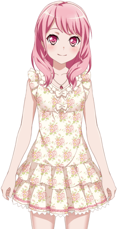 Pink Haired Anime Girl With Bangs PNG Image