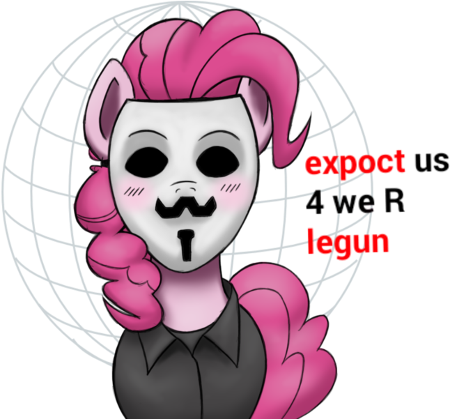 Pink Haired Characterwith Anonymous Mask PNG Image