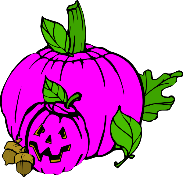 Pink Halloween Pumpkin Cartoon PNG Image