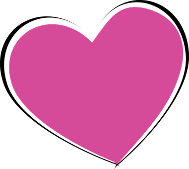 Pink Heart Black Background PNG Image