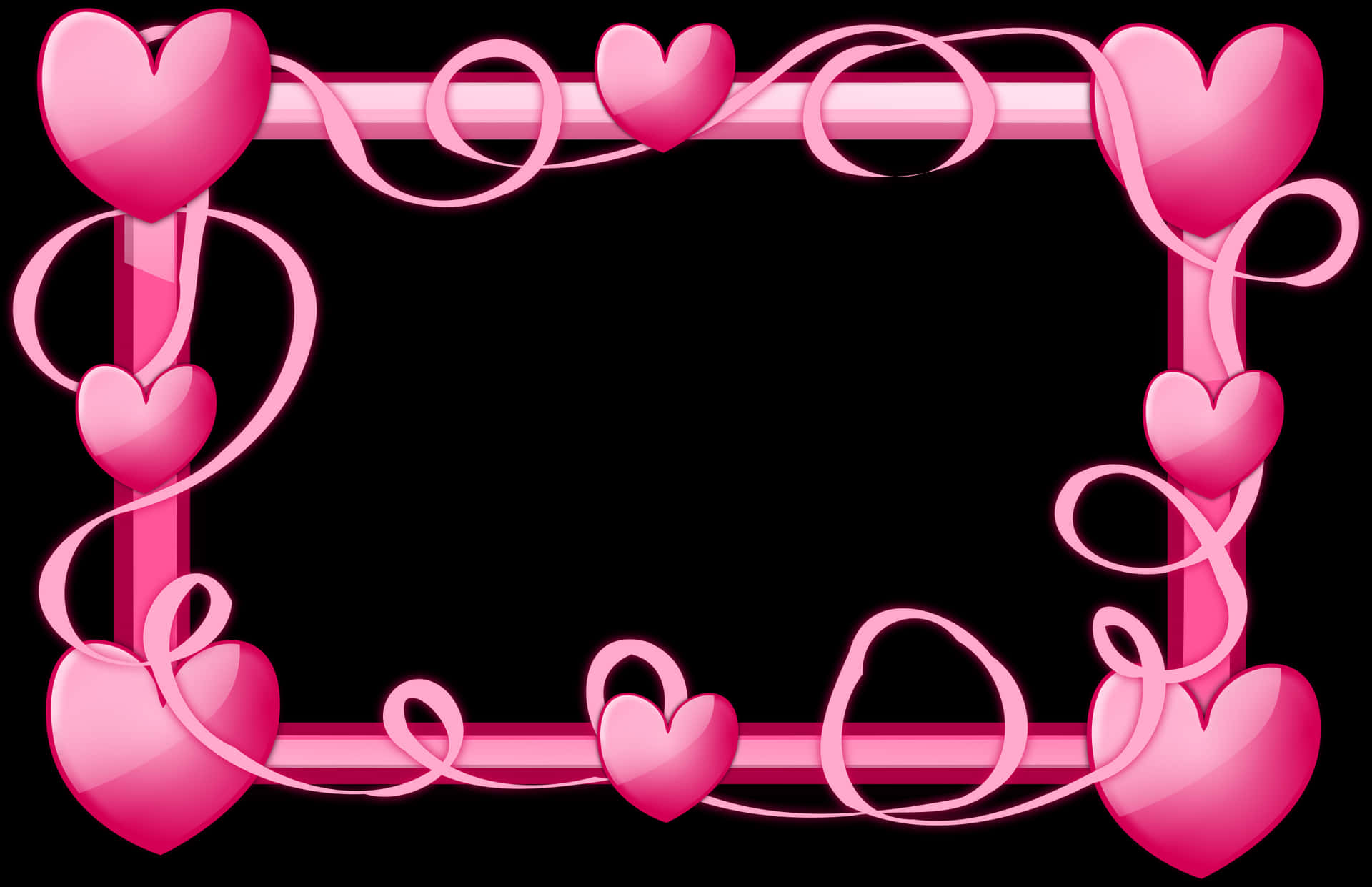 Pink Heart Border Frame PNG Image